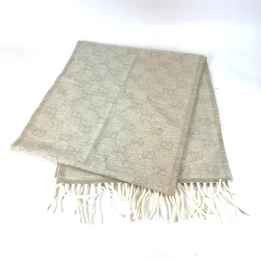 Gucci Vintage Pre-owned Wool scarves Beige Dames