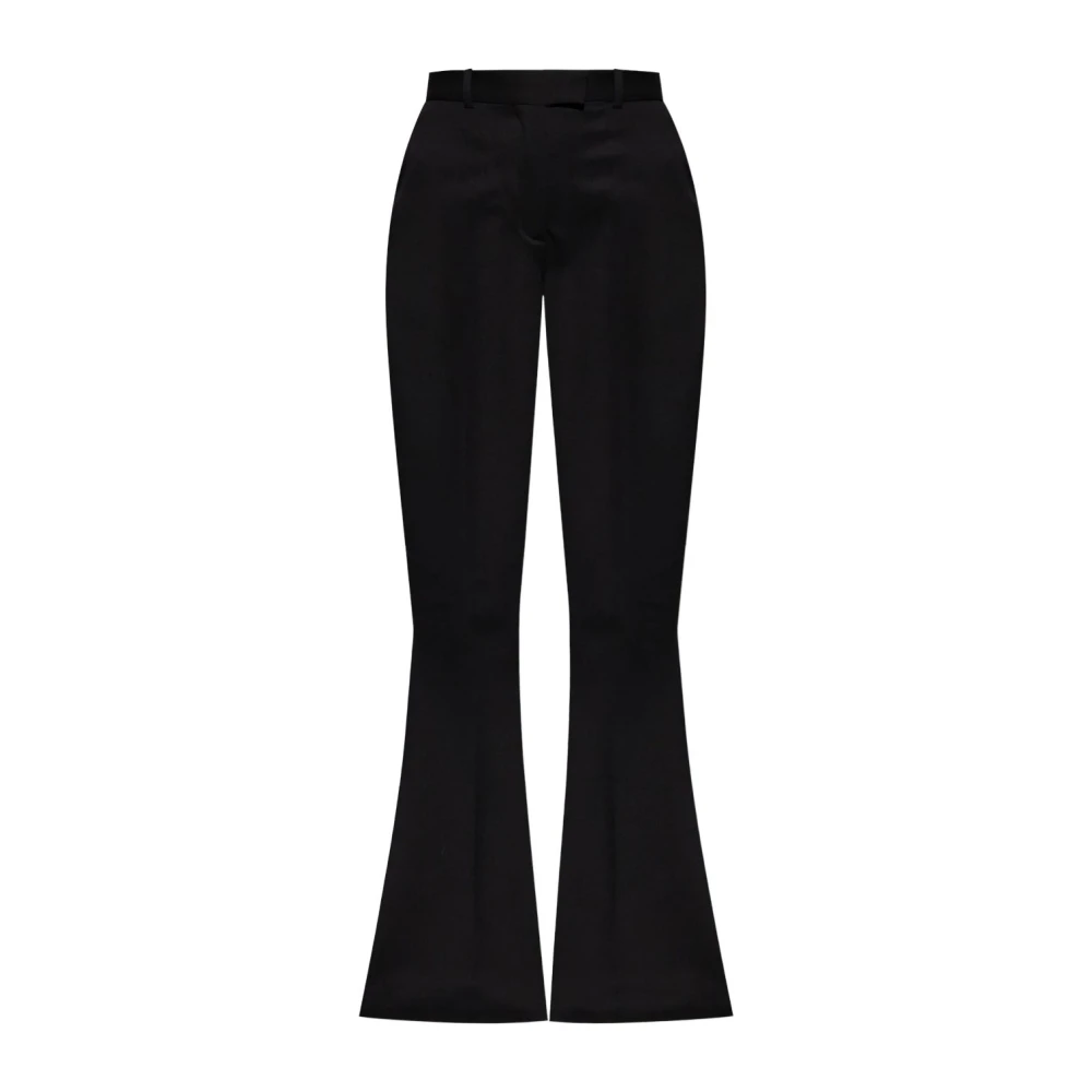 The Attico Zwarte Wol Flare-Leg Broek Black Dames