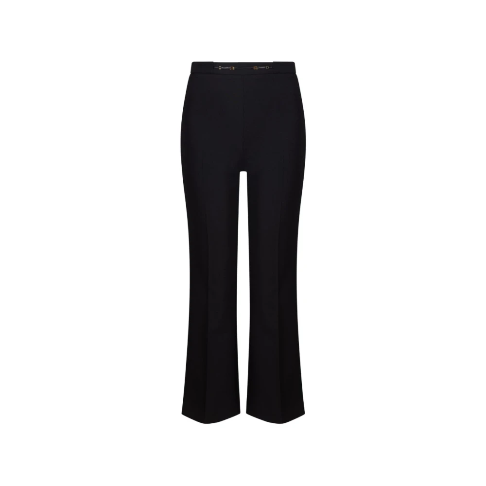 Elisabetta Franchi Black Cropped Trousers, Female, Xl, Cropped Trousers