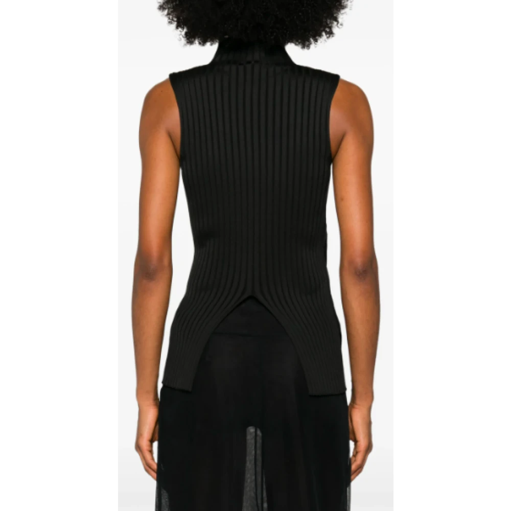 Jil Sander Zwarte Mouwloze Top Black Dames