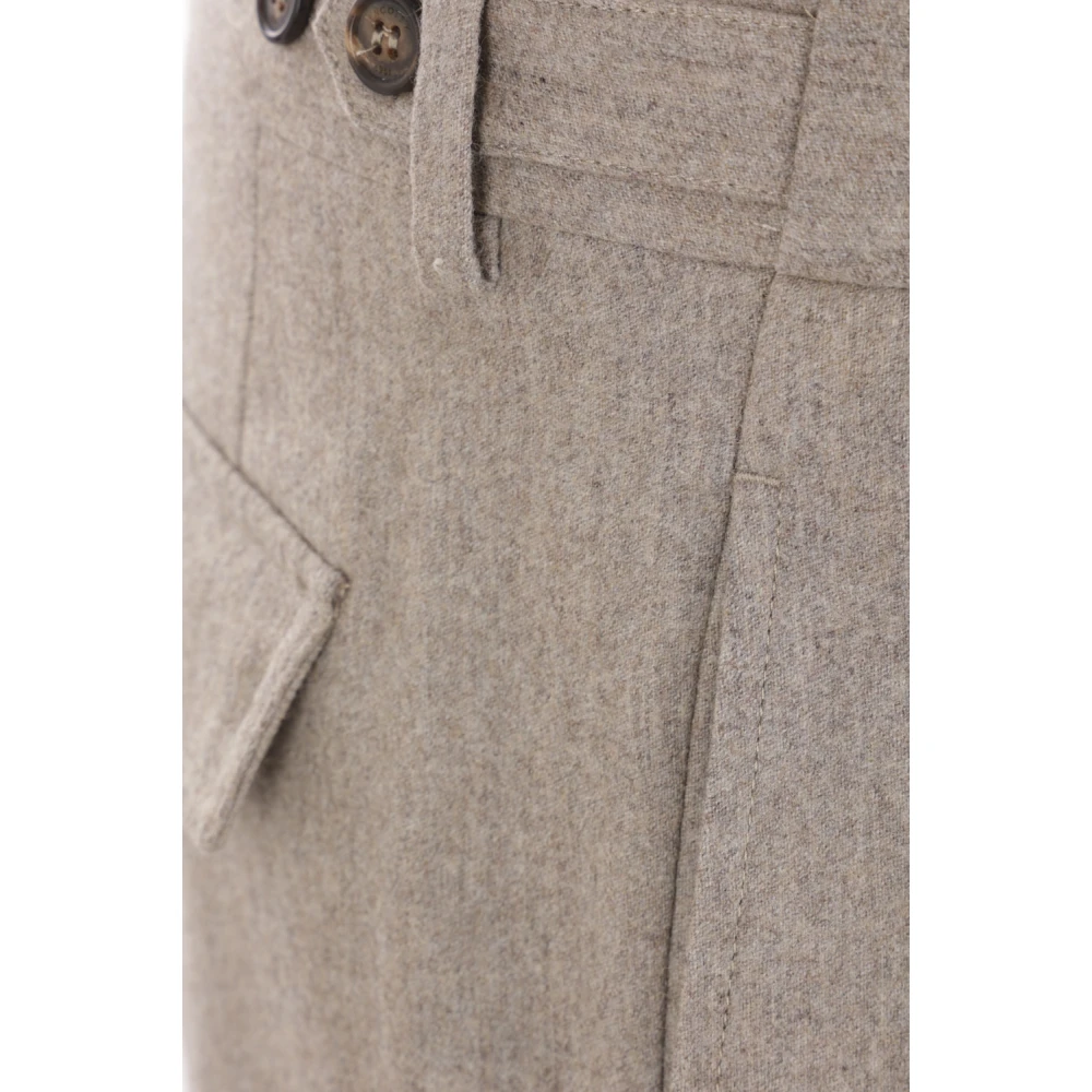 Incotex Beige Cargo Wol-Kasjmier Broek Beige Heren