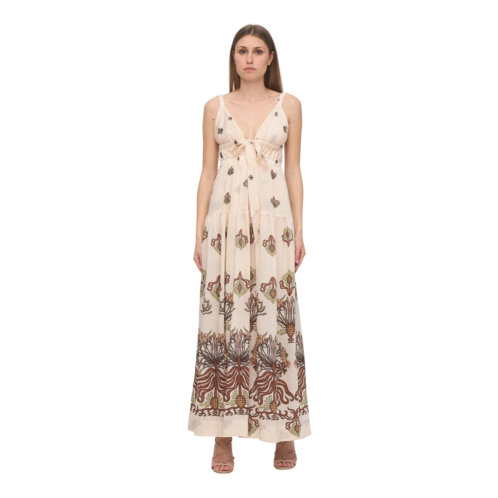 Sabina Musayev Bloemenprint Maxi Jurk White Dames