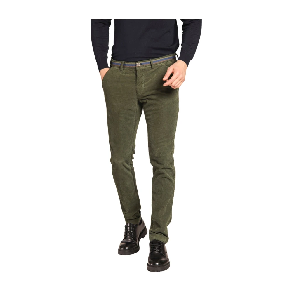Mason's Fluwelen Winter Chino Broek Slim Fit Green Heren