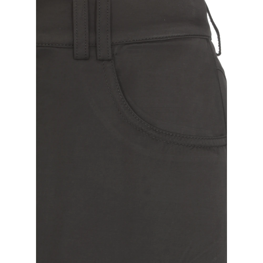 pinko Zwarte Viscose Broek met Riemlussen Black Dames