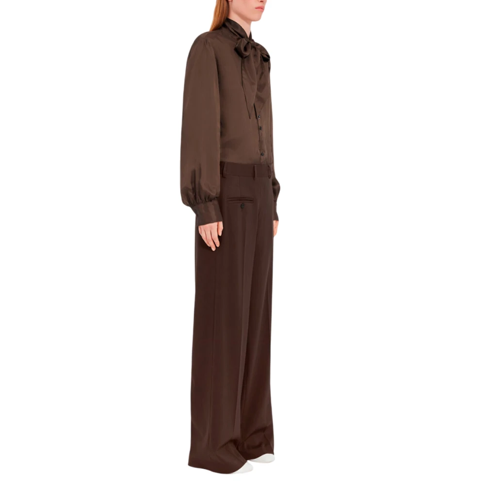 MM6 Maison Margiela Uitlopende broek in chocoladebruin Brown Dames