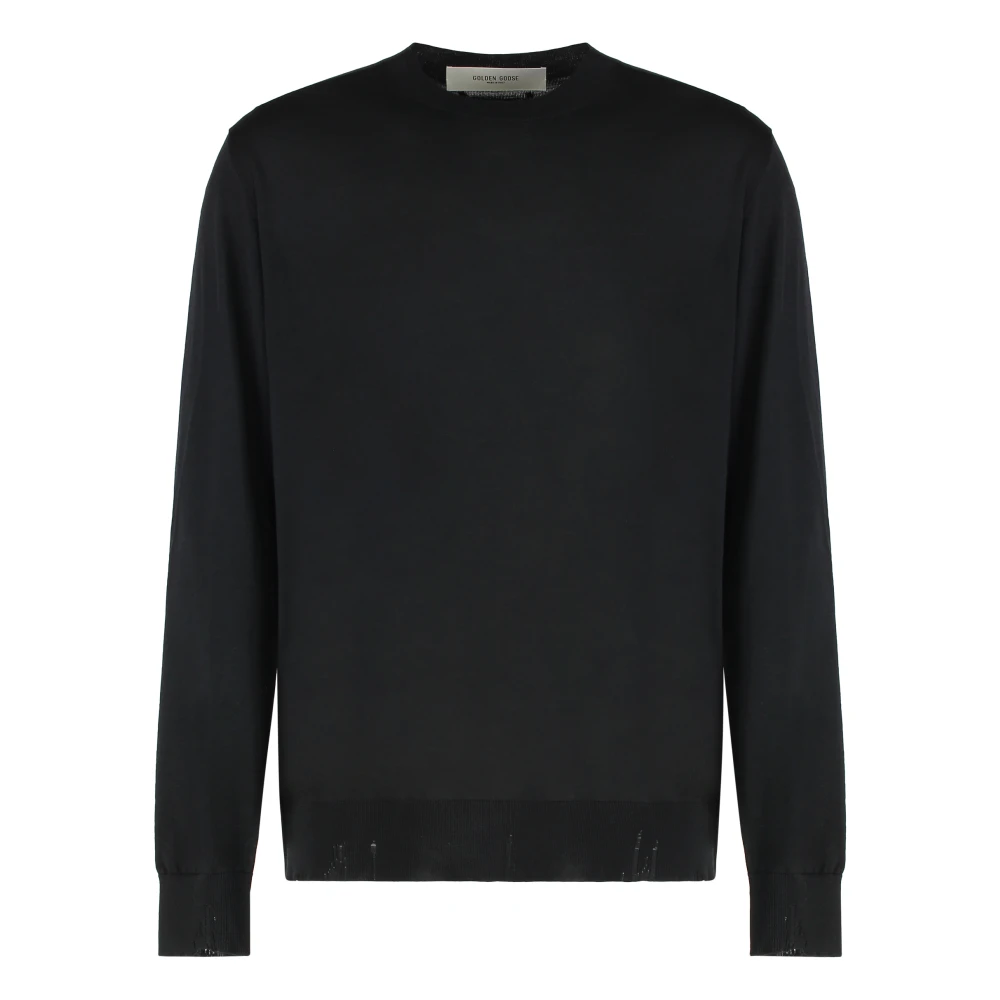 Golden Goose Men's Black Round-Neck Knitwear, Xl, Round-Neck Jumper