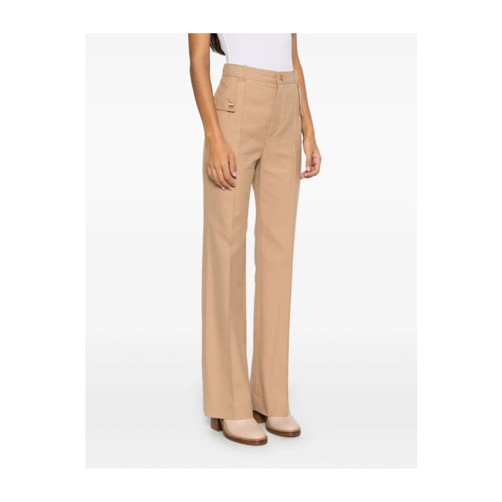 Chloé Camel Straight Leg Broek Brown Dames