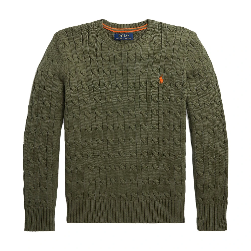 Ralph Lauren Boys Green Crewneck Jumper - Kids Knitwear - 7 Y - Kids