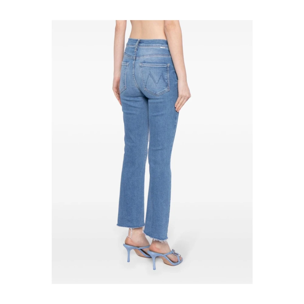 Mother Hoge Taille Bootcut Fray Jeans Blue Dames