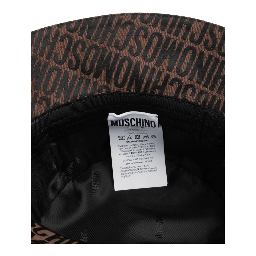 Moschino Logo Hoed Multicolor Patroon Brown Heren