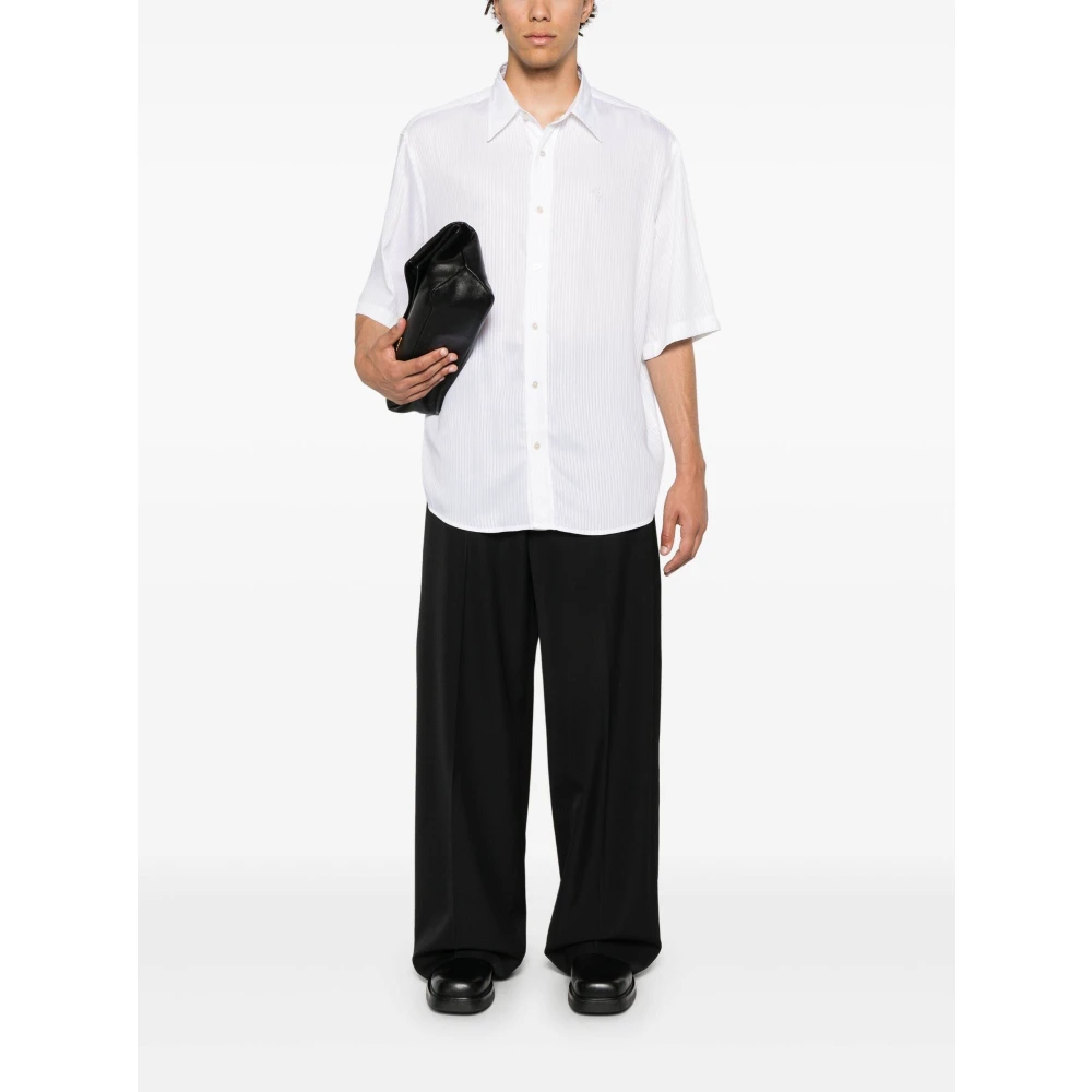 Acne Studios Witte Gestreepte Button-Up Shirt White Heren