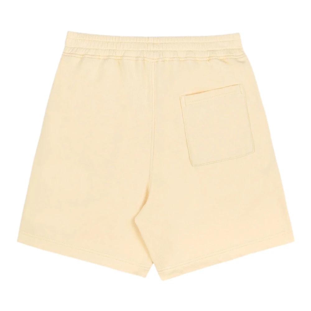 Sporty & Rich Zachte Gym Logo Shorts Zwart Katoen Beige Dames