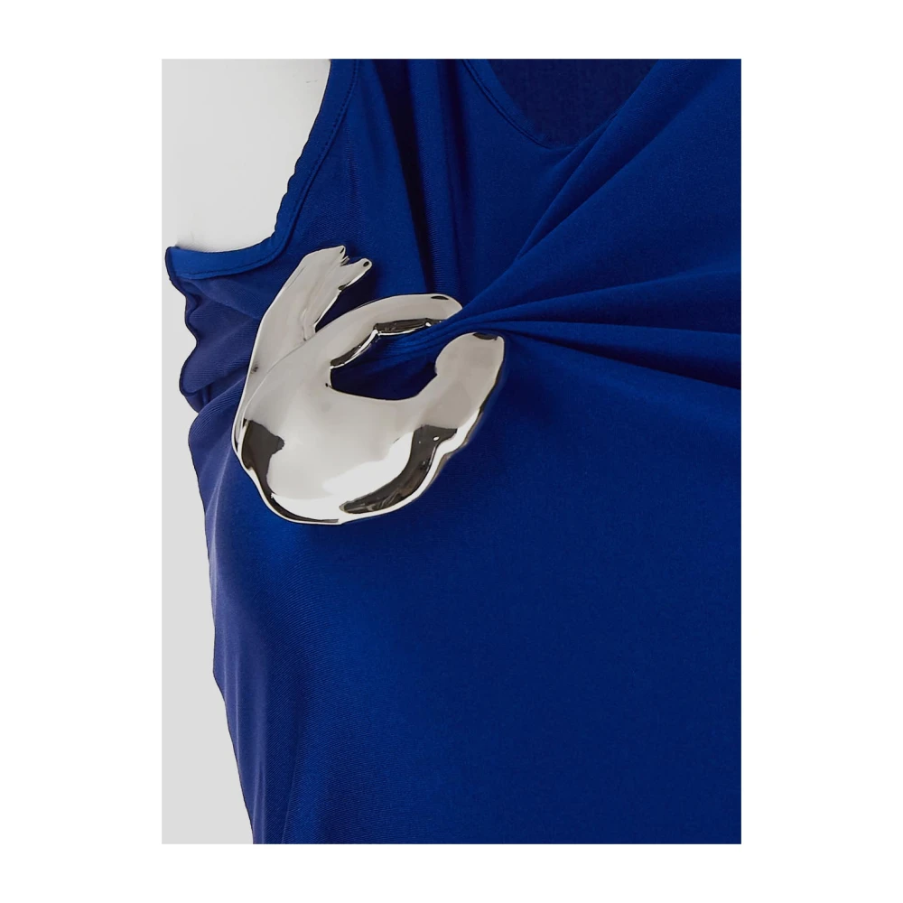 Coperni Mouwloze Emoji Jurk van Polyamide Blue Dames