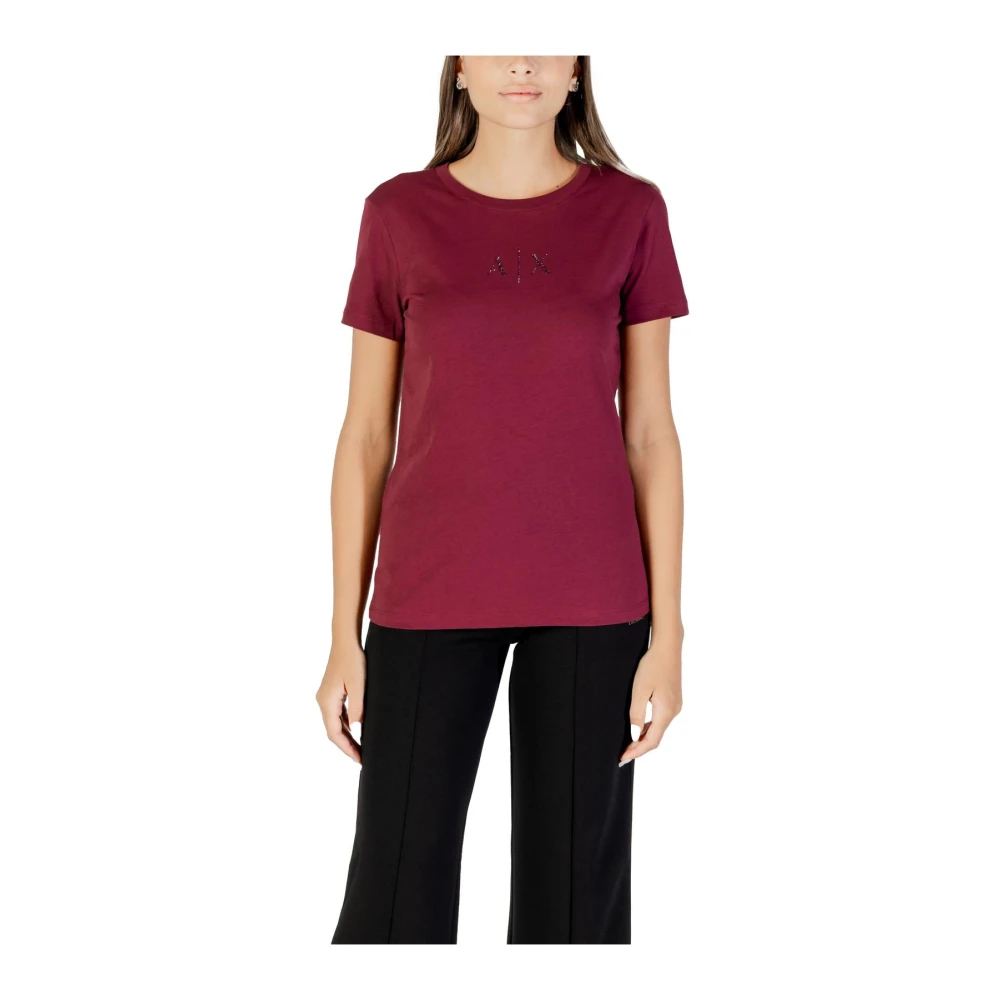Armani Exchange Vrouw Rood Tops Dames, L, Casual Shirts