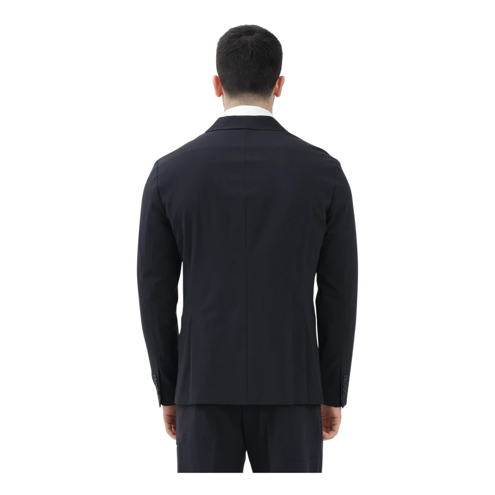 Armani Exchange Blauw Single-Breasted Jas Hedendaags Ontwerp Blue Heren