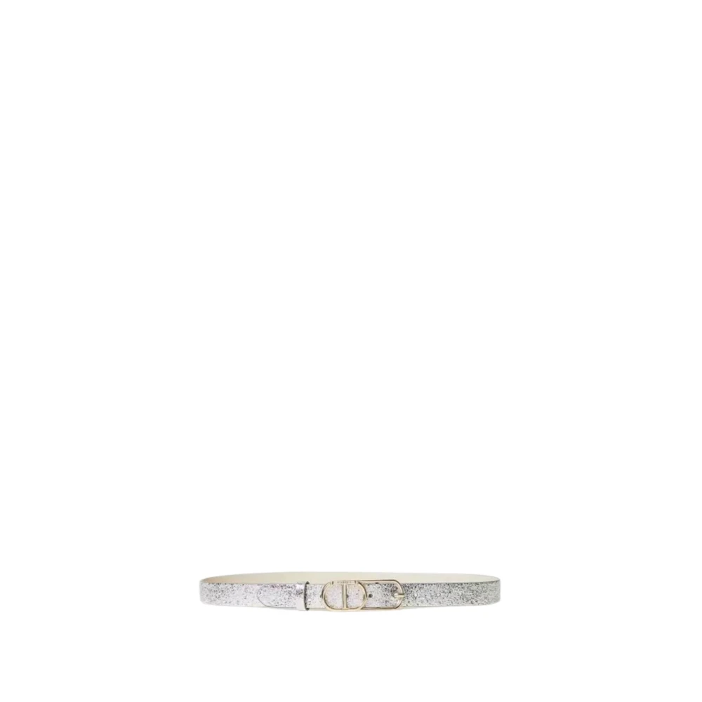 Twinset Zilveren Leren Ovaal Riem Gray Dames