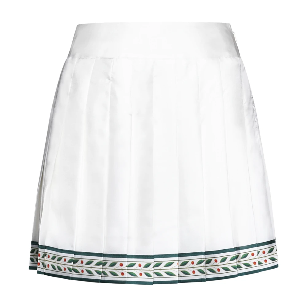 Casablanca Geplooide zijden rok wit groen White Dames