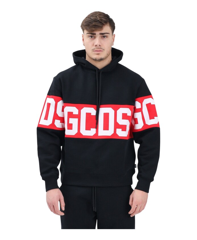 sweat-a-capuche-noir-avec-bande-rouge