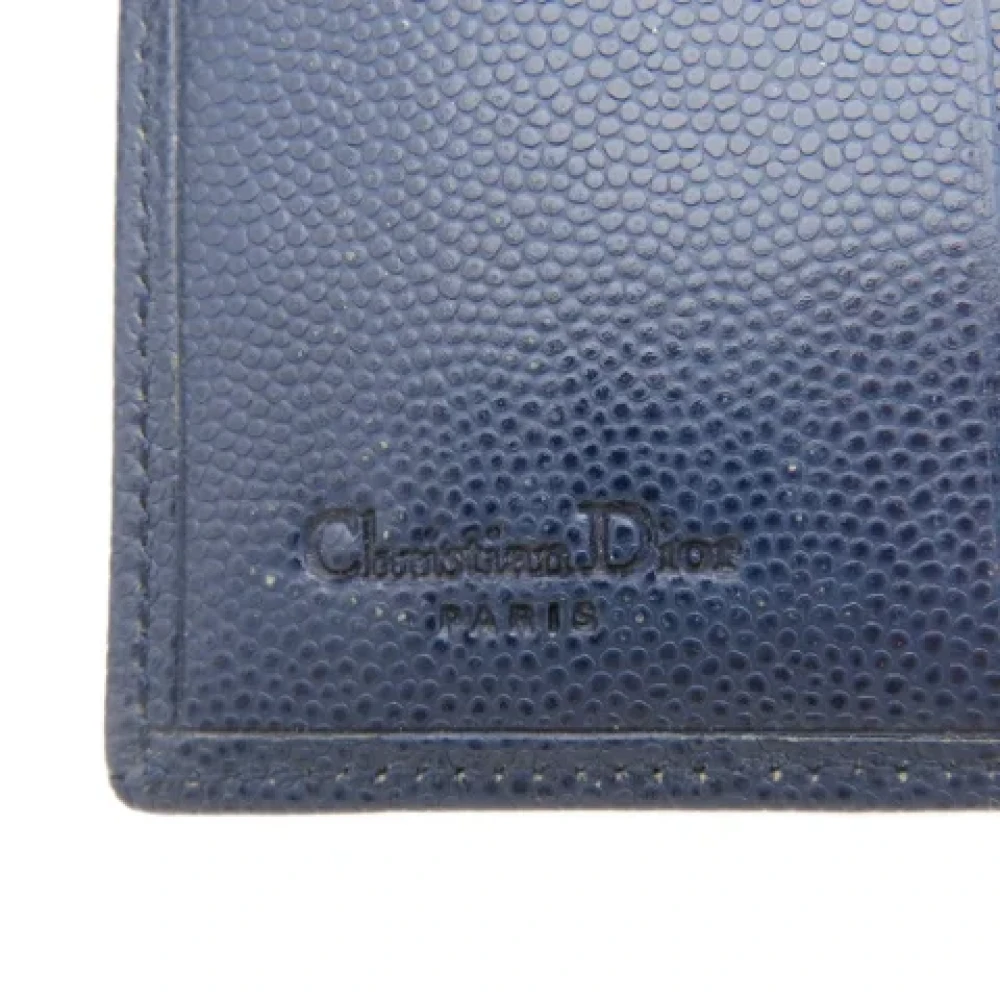Dior Vintage Pre-owned Leather wallets Blue Dames