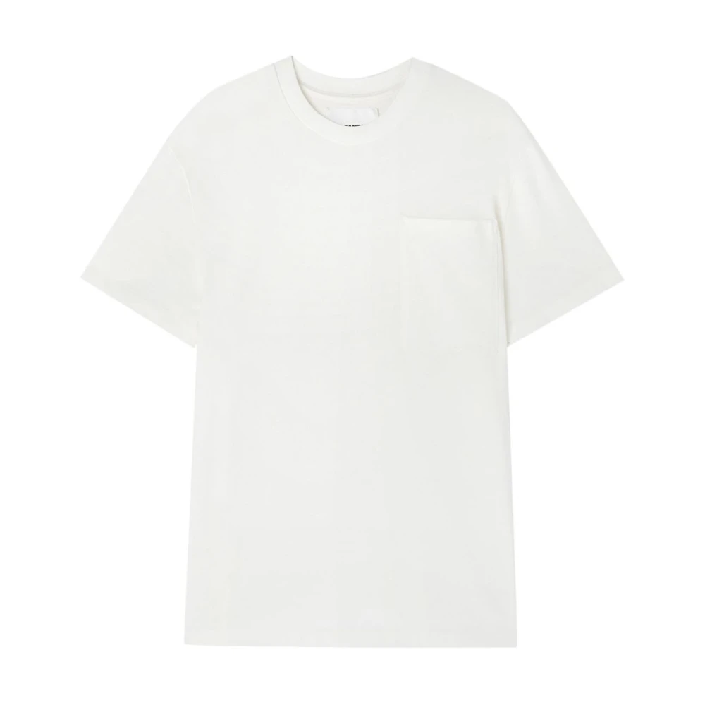 Jil Sander Witte Katoenen Crew Neck T-shirt White Heren