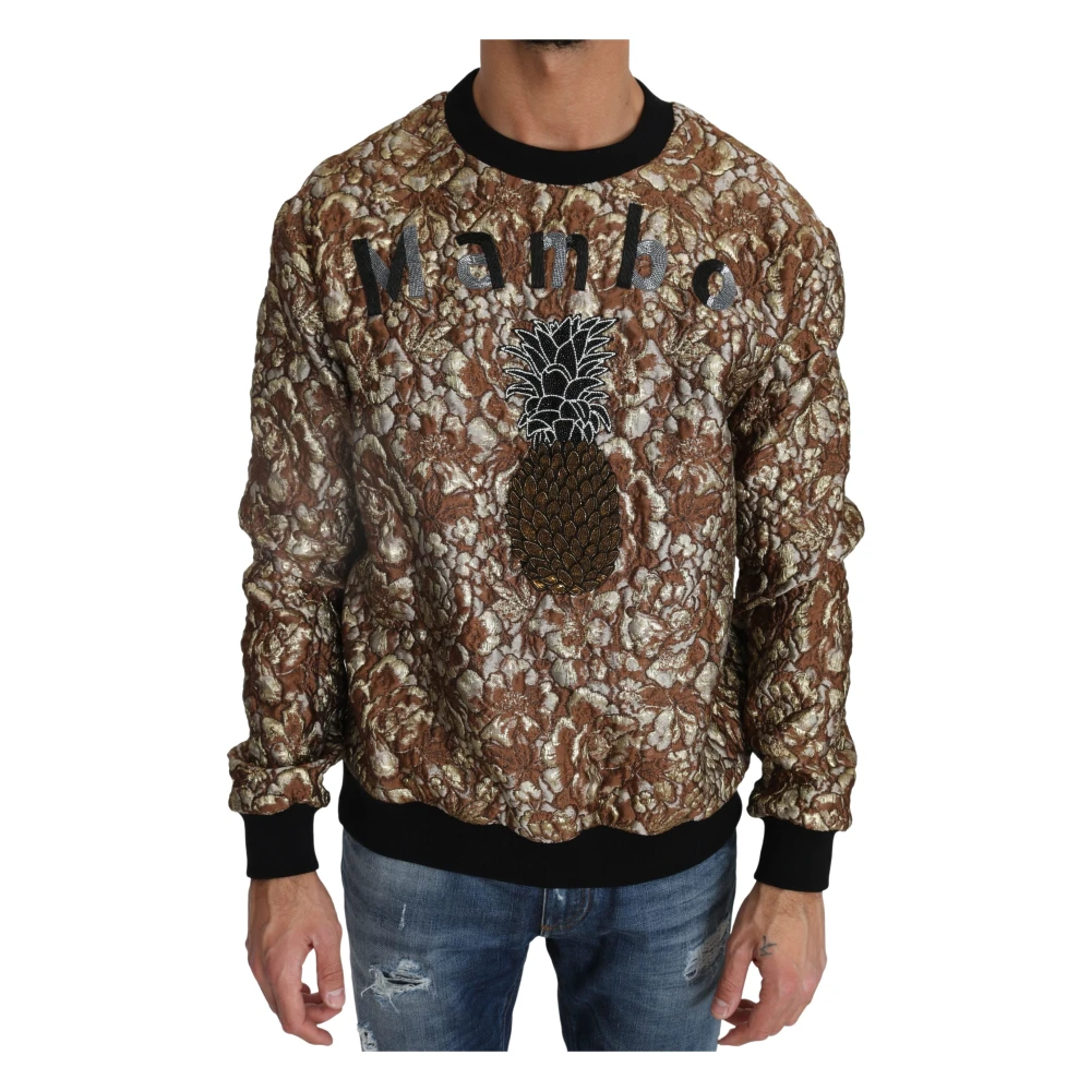 Dolce & Gabbana Men's Brown Round-Neck Knitwear, S, Jumper