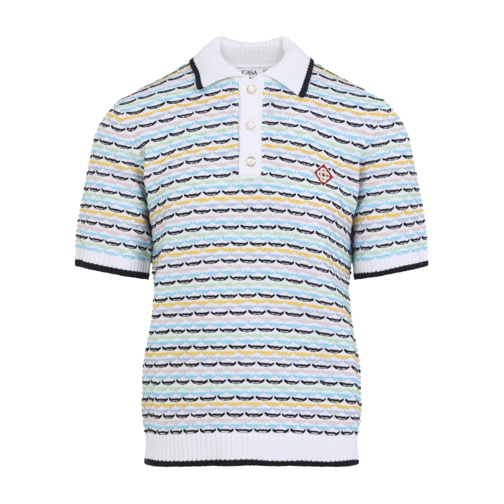 Casablanca Men's Multicolor Knitted Polo - Polo Shirts - L - Tops