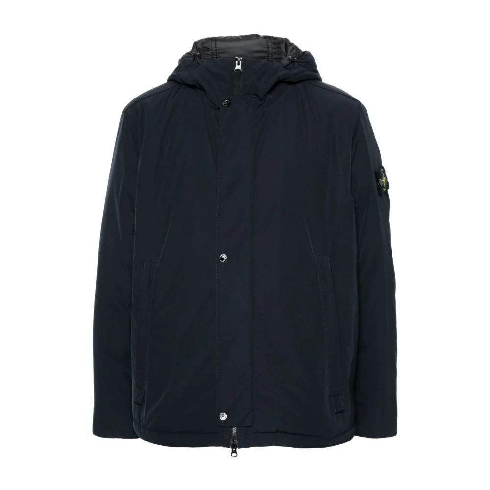 Stone Island Waterafstotende Gewatteerde Jas met Kompas Blue Heren