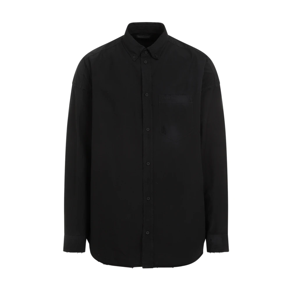Balenciaga Zwarte Cocoon Lange Mouw Shirt Black Heren
