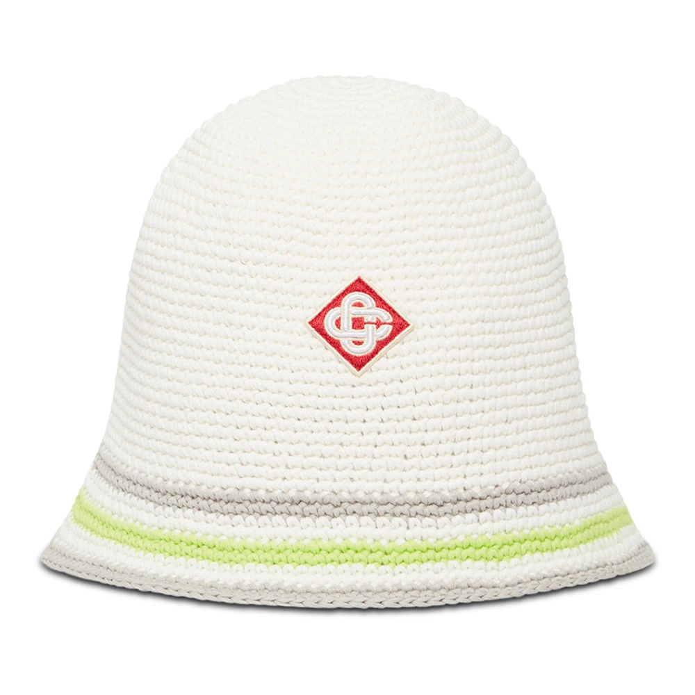 Casablanca Men's White Stripe Crochet Hat - Accessories - One Size - Accessories