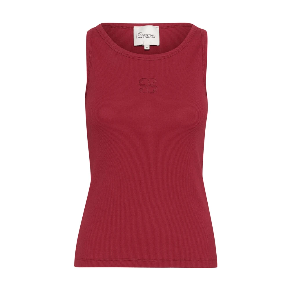 My Essential Wardrobe Mouwloze Mandy Top Red Dames