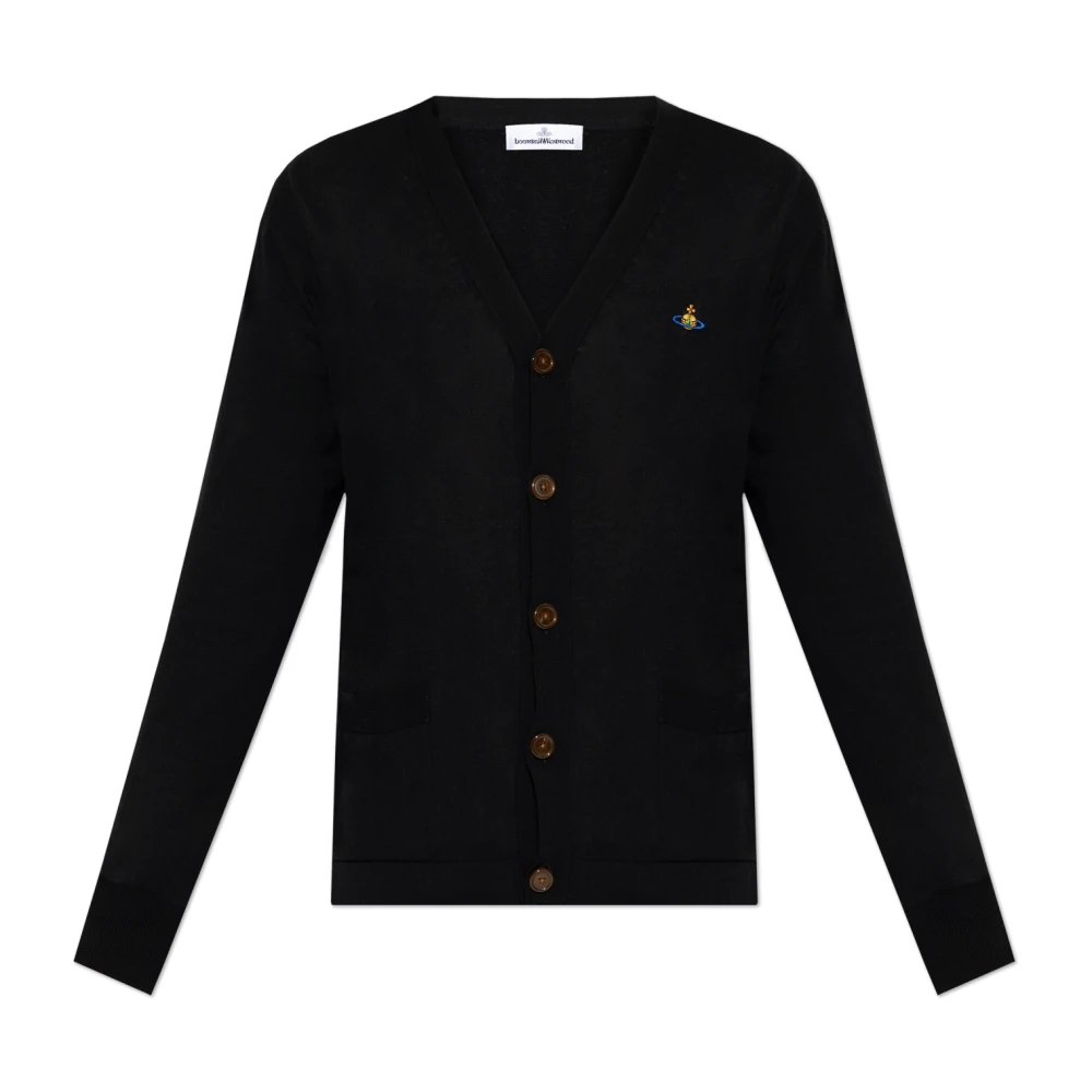 Vivienne Westwood Homme Noir - Cardigan Avec Écusson Logo - Pulls - Taille: L