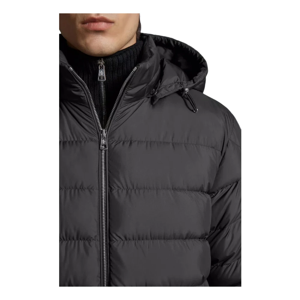 Moncler Korte Donsjas met Afneembare Capuchon Black Heren