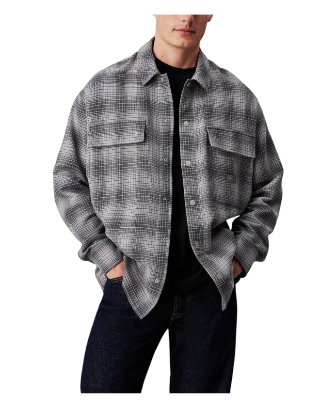 grey-checked-classic-collar-shirt
