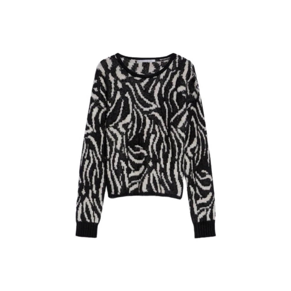 Pennyblack Grafisch Ontwerp Mohair en Alpaca Top Black Dames