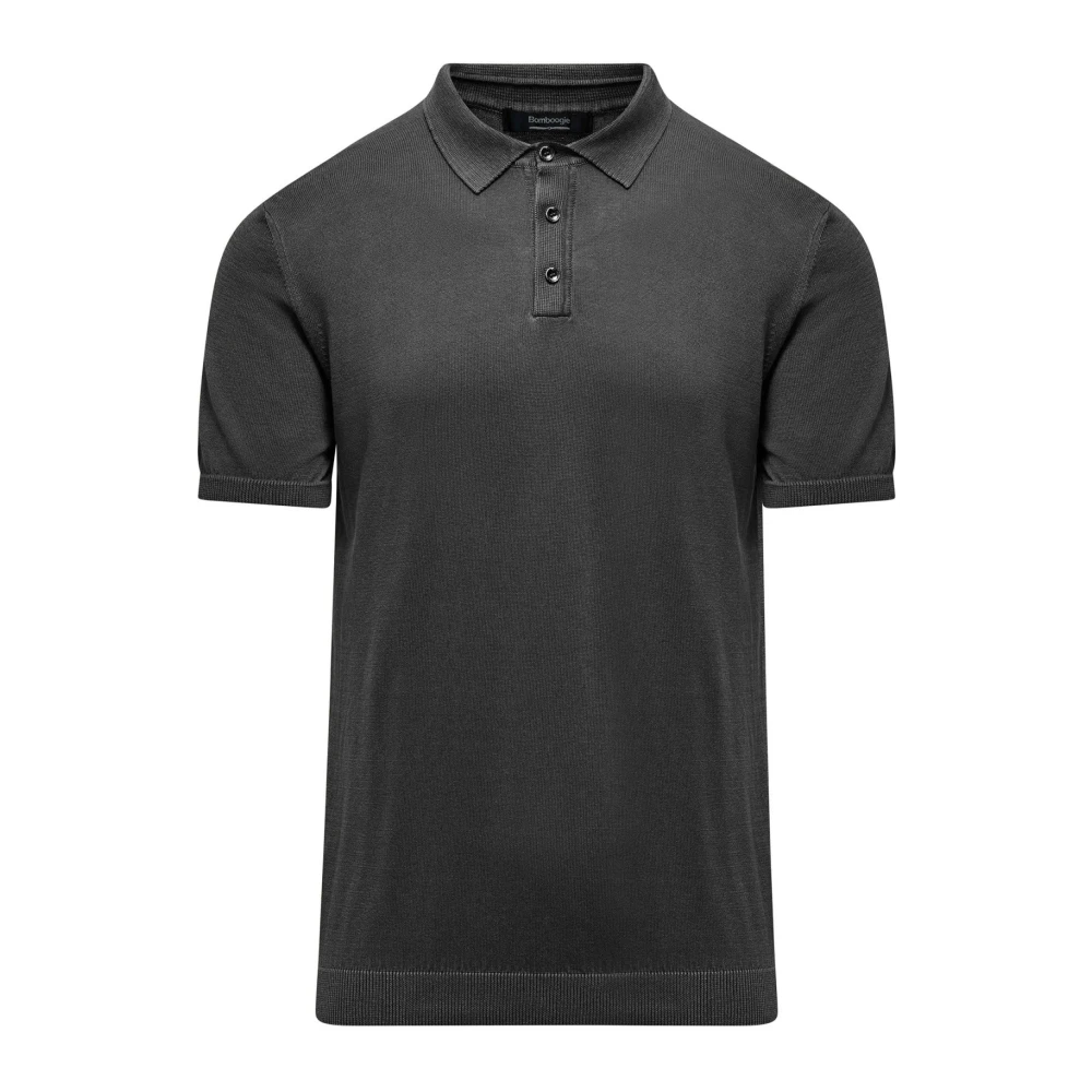 BomBoogie Katoenen polotrui met kraag Black Heren