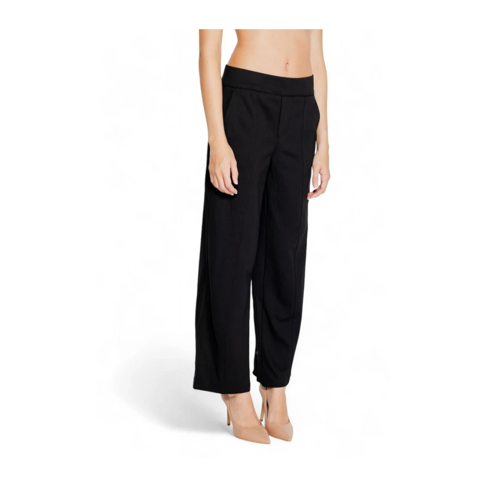 Street One Getailleerde viscose blend broek met elastaan Black Dames