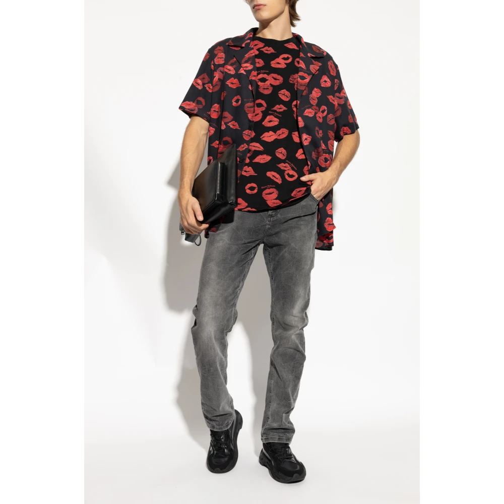 Balmain T-shirt met print Black Heren
