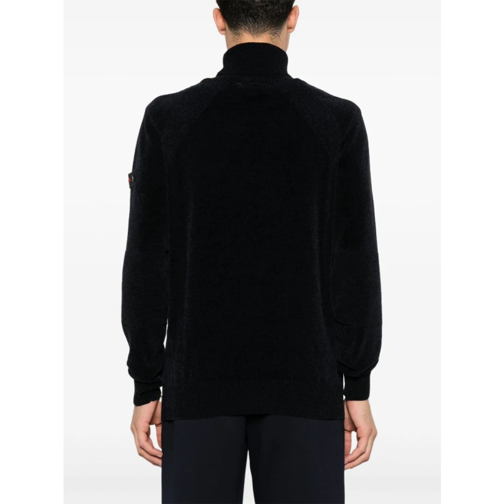 Peuterey Chenille Textuur Trui Middernacht Blauw Black Heren