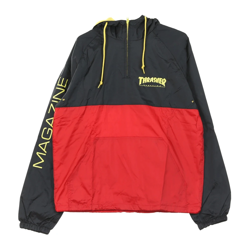Thrasher Zwart Rood Windbreaker Jas voor Mannen Multicolor Heren