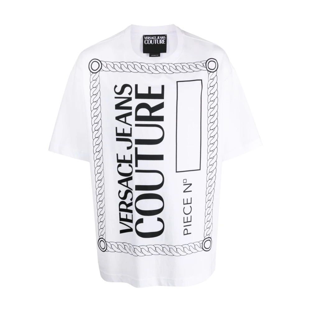 Versace Jeans Couture Grafiska Tryck T-shirts och Polos White, Herr