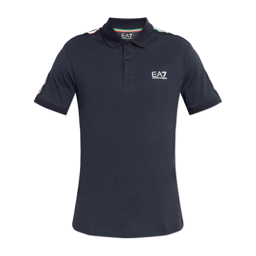 Emporio Armani Ea7 Homme Bleu Tops, Taille: Xl Polo Avec Logo Imprimé