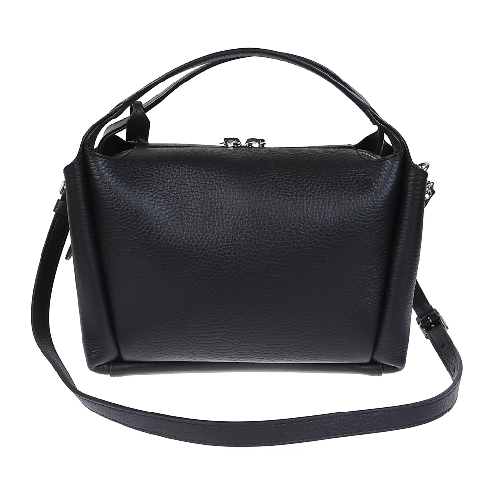 TOD'S Mini Gehamerde Leren Tas in Zwart Black Dames