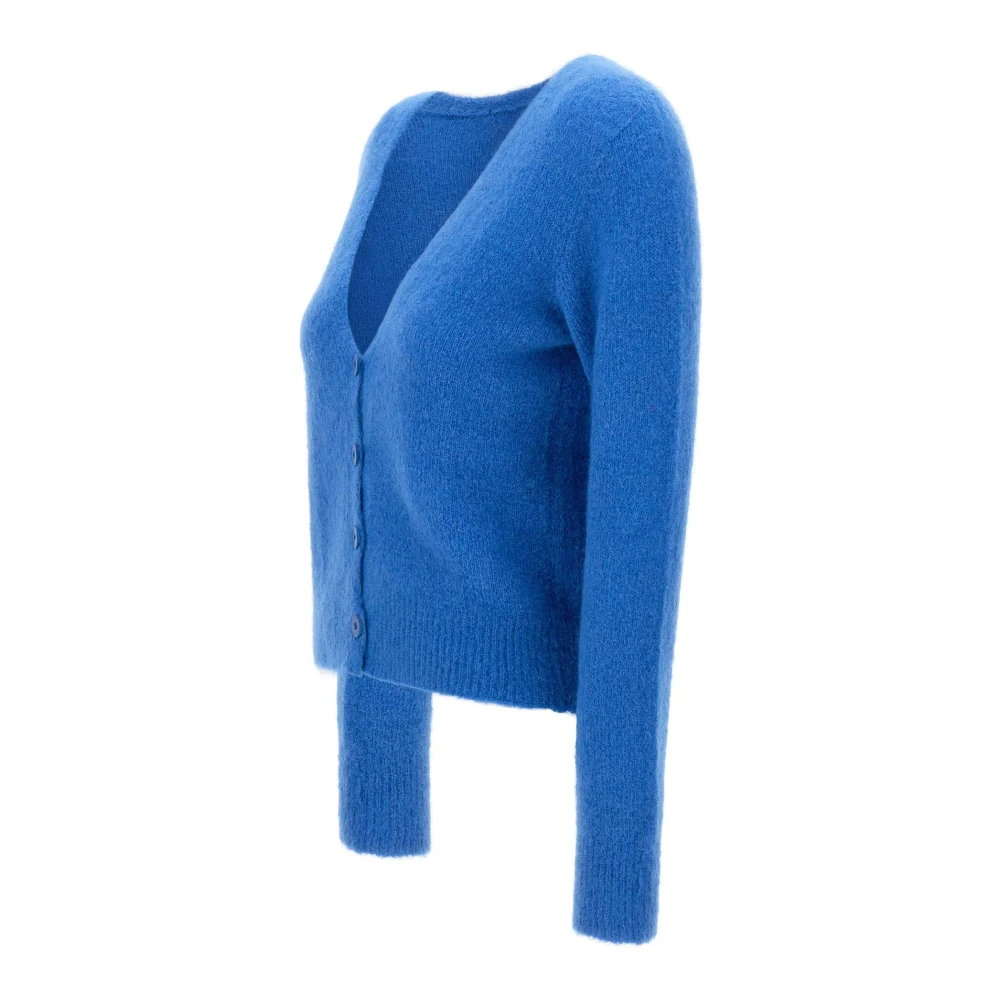 Kaos Blauwe Wollen Blend Cardigan Sweater Blue Dames