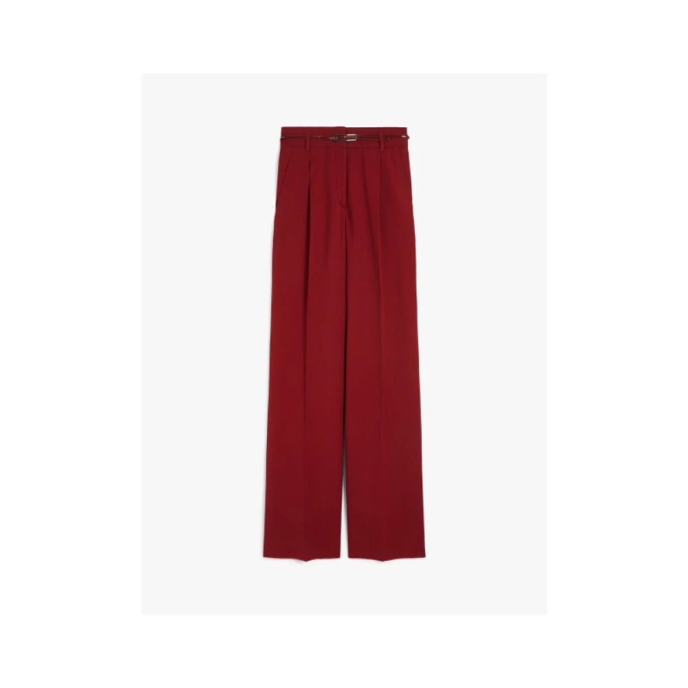 Max Mara Hoge taille wollen broek Red Dames
