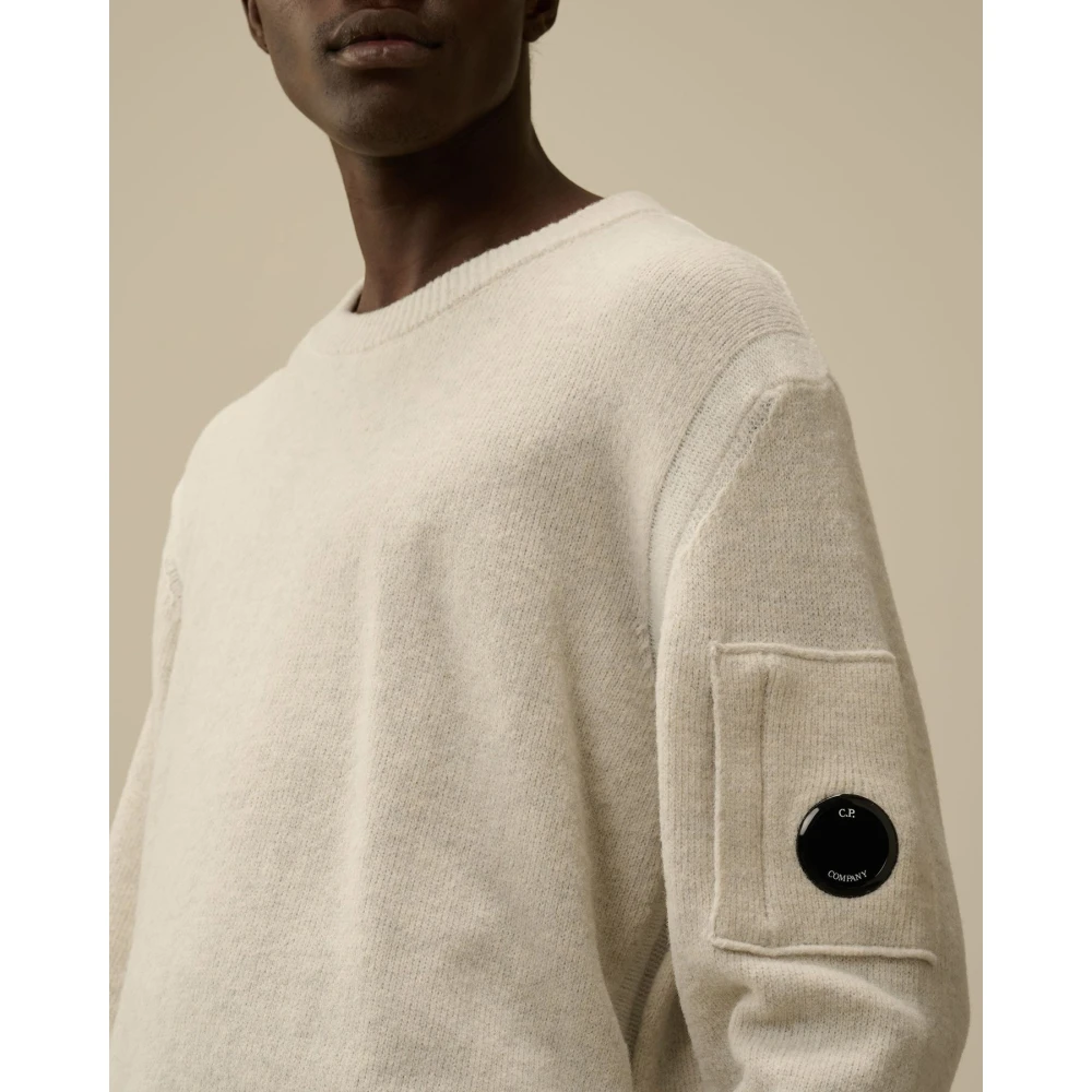 C.P. Company Vanisè Fleece Gebreide Crewneck Sweater Gray Heren