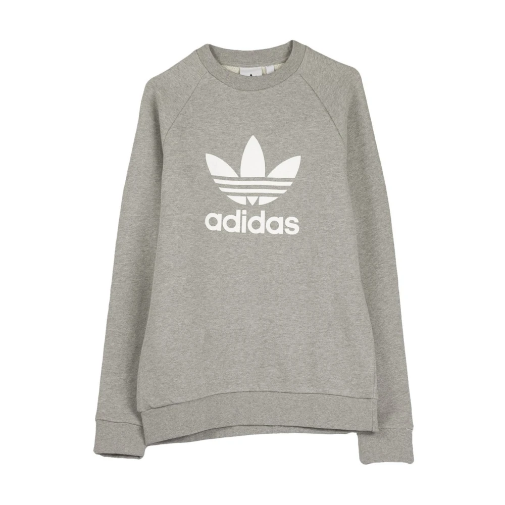 Adidas Men's Gray Long Sleeve Training Tops, Xl, Casual Crewneck Sweatshirt