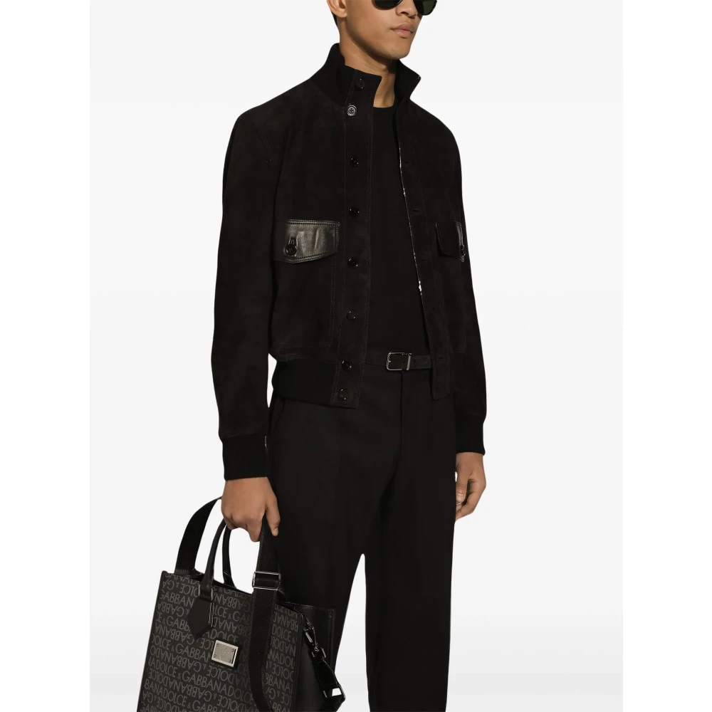 Dolce & Gabbana Zwarte Jas Black Heren