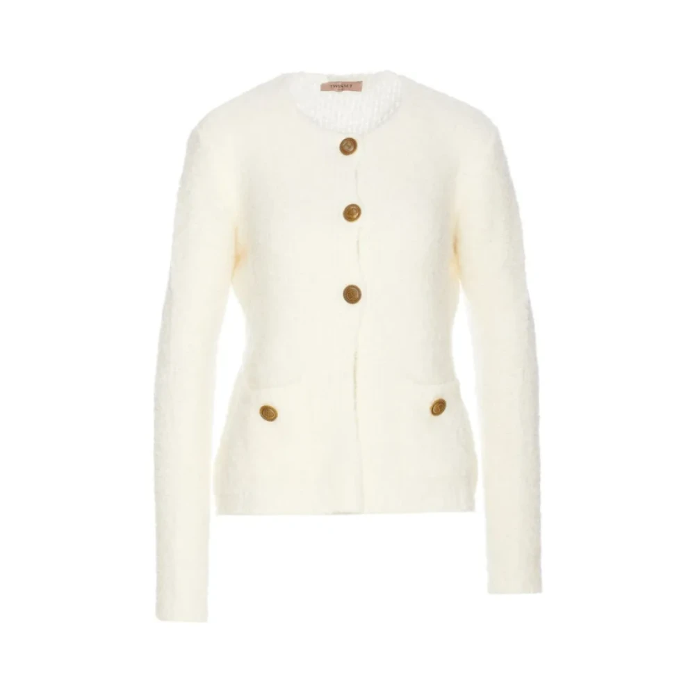 Twinset Gebreid jasje voor vrouwen White Dames