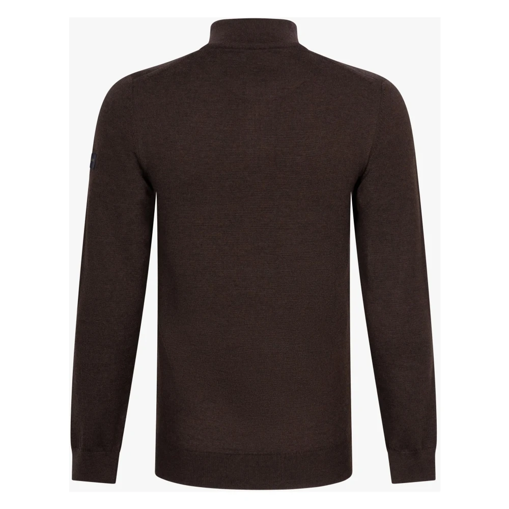 Cavallaro Merino Half Zip Pullover Bruin Sweater Brown Heren
