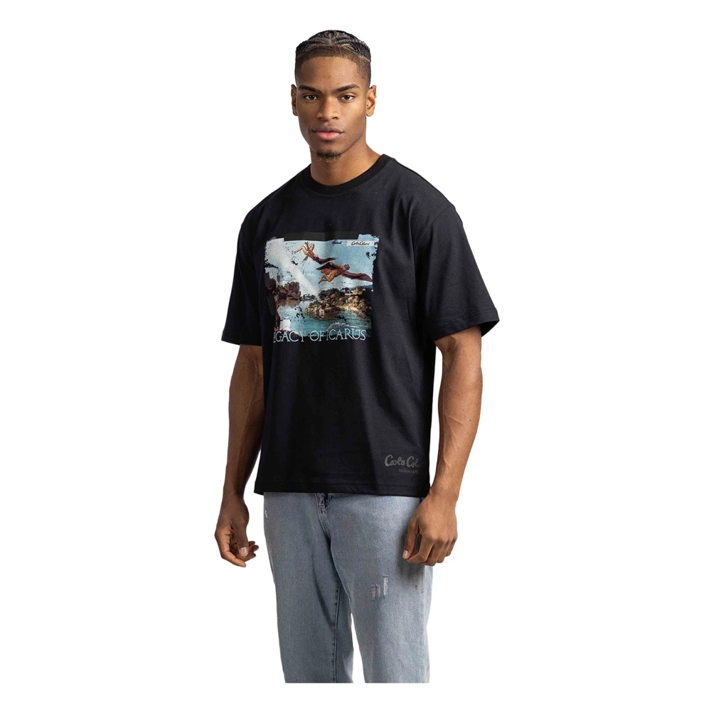 Carlo colucci Icarius Heren T-Shirt Zwart Black Heren